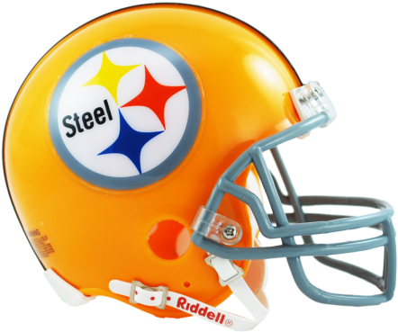 Pittsburgh Steelers Vsr4 Mini Throwback Helmet - Pittsburgh Steelers Throwback Helmets (461x384), Png Download