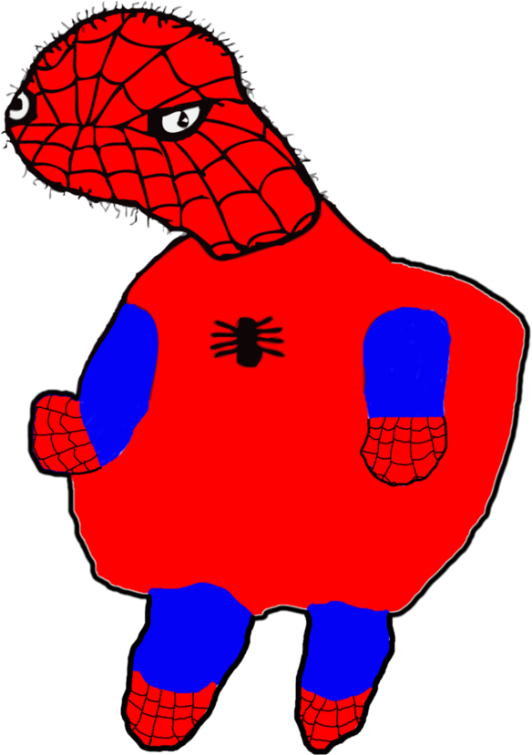 Full Body By Hyposnoke Clipart Black And White Library - Spooderman Full Body (894x894), Png Download