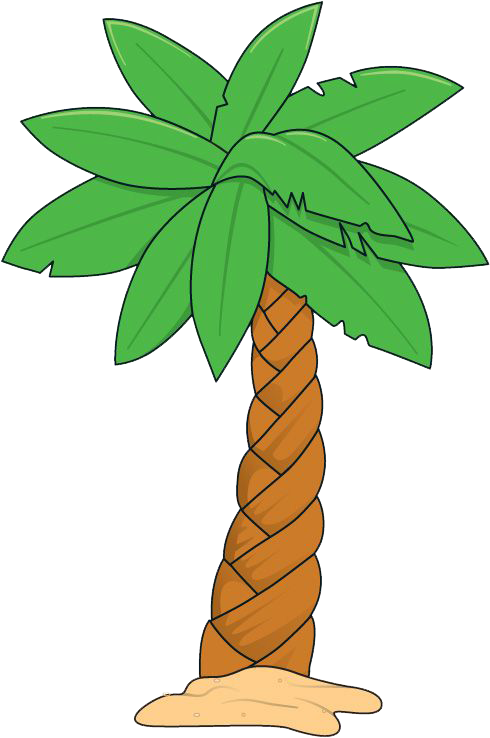 A Snake In The Grass And Demon In The Palm Tree - Palm Tree Clipart (490x738), Png Download