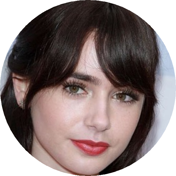 Lilycollins - Bob Cut (600x600), Png Download