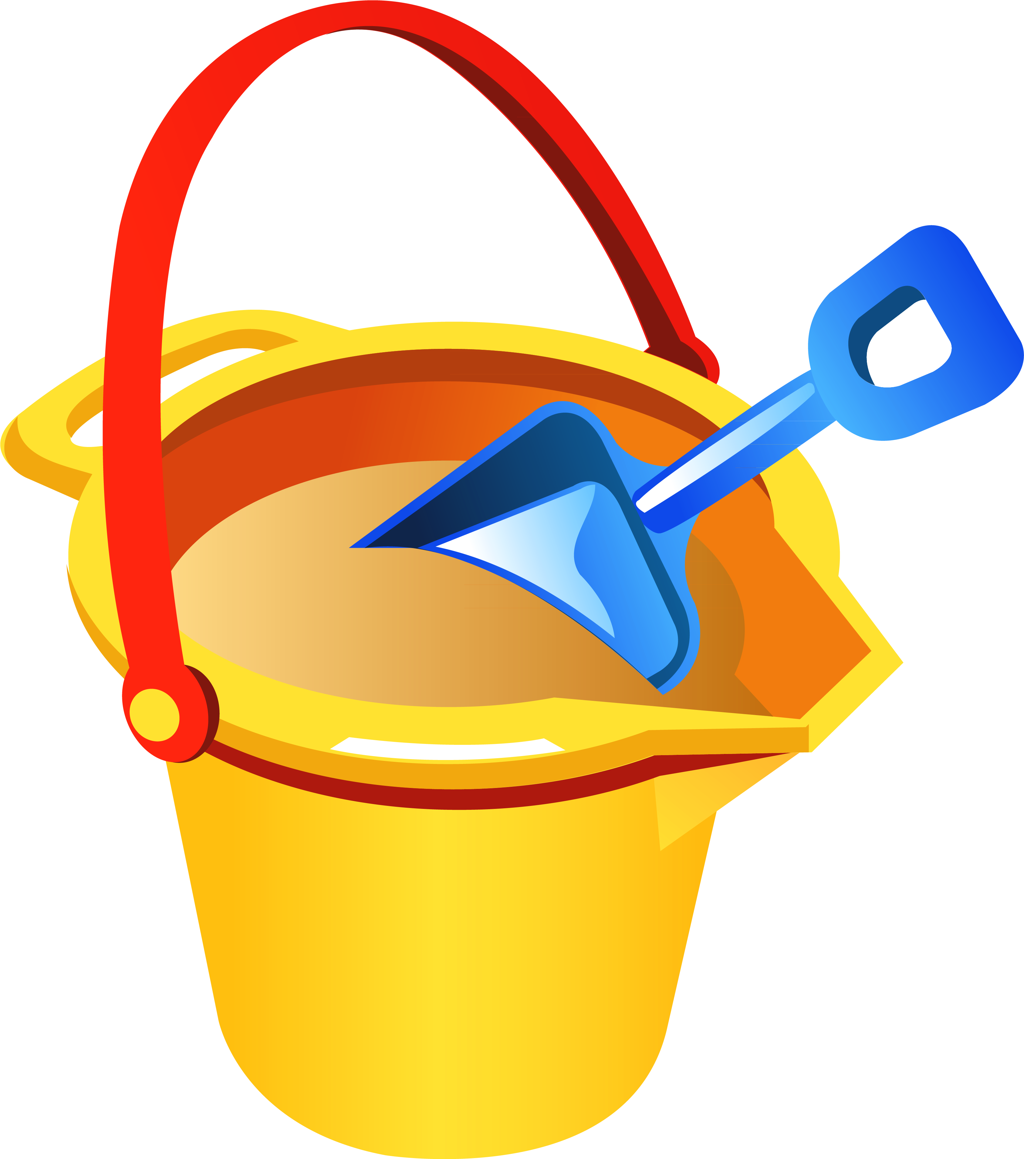 Transparent Beach Bucket And Shovel Png Clipart - Bucket And Spade Clipart (3598x4052), Png Download