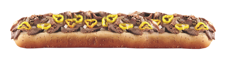 Steak And Onion Sandwich - Chicago-style Hot Dog (762x203), Png Download