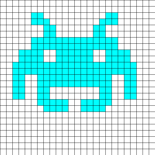 Space Invaders Perler Bead Pattern / Bead Sprite - Perler Bead Space Patterns (525x525), Png Download