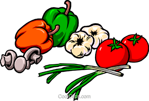 Peppers Onions Tomatoes Garlic Mushrooms Royalty Free - Peppers And Onions Clipart (480x325), Png Download
