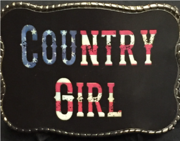 Country Girl American Flag Wallet Buckle - Transparent Country Western Swirl Png (600x600), Png Download