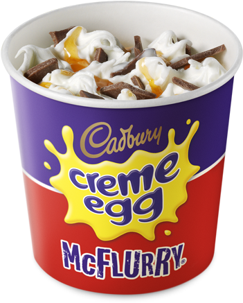 Mcdonalds Cadbury Creme Egg Mcflurry V=1458151593 - Caramel Creme Egg Mcflurry (444x507), Png Download