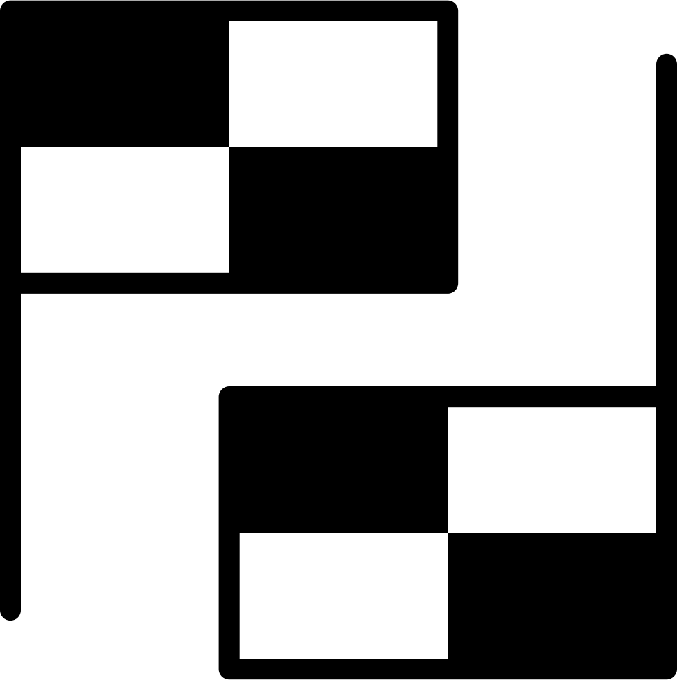 Two Checkered Sportive Flags - Icon (980x984), Png Download