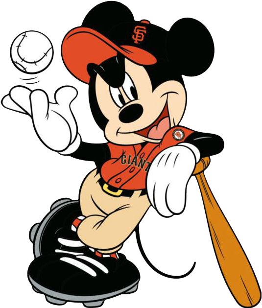 Sf Giants Clip Art Sf Giants Clipart - Mickey Mouse Sf Giants (547x646), Png Download