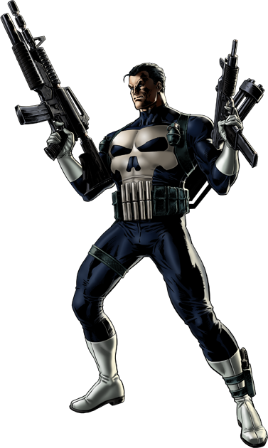 Punisher Right Portrait Art - Marvel Avengers Alliance Punisher (377x630), Png Download