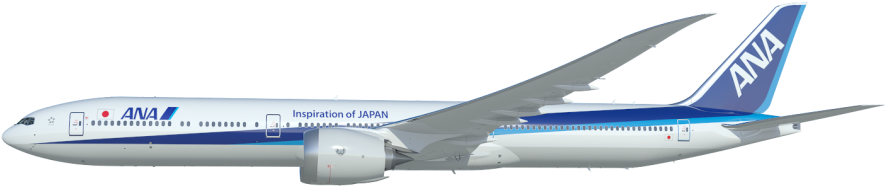 The 777x Is Boeing's Newest Family Of Twin Aisle Airplanes - All Nippon Airways (1000x445), Png Download
