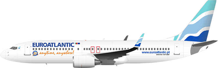 Boeing 737-800 - Euroatlantic Airways Png (750x236), Png Download