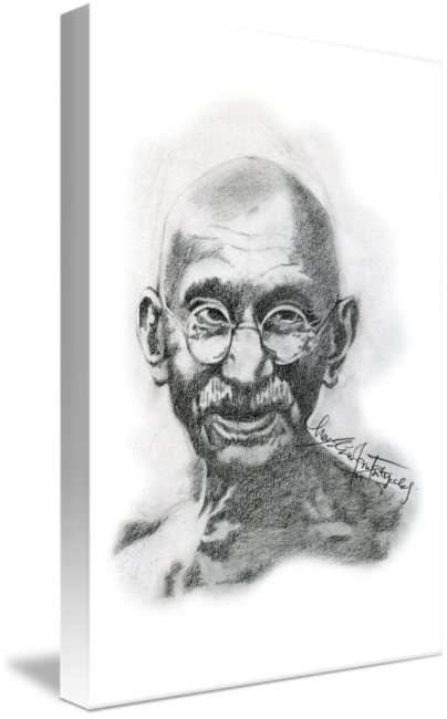 Svg Freeuse Download Hand Drawn Of Mahatma Gandhi By - Some Lines On Mahatma Gandhi (404x650), Png Download