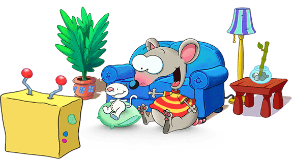 Toopy & Binoo Watching Television Png - Captain You Toopy And Binoo (574x313), Png Download