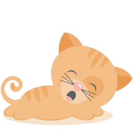 Tired Kitty Svg Scrapbook Cut File Cute Clipart Files - Tired Clipart Cute (432x432), Png Download