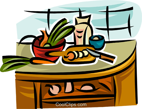 Kitchen Counter Royalty Free Vector Clip Art Illustration (480x368), Png Download