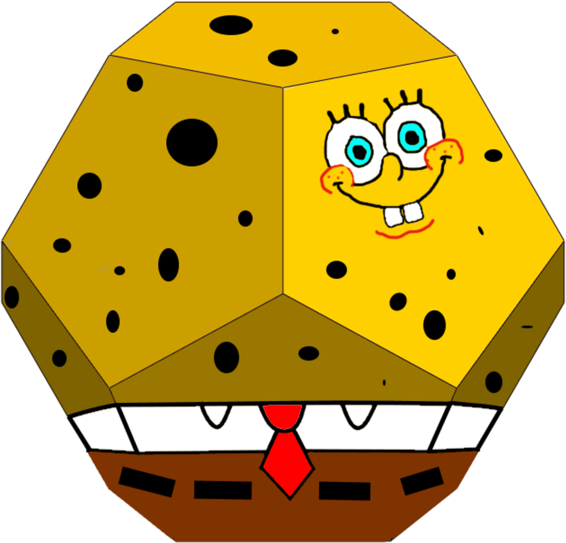 God Of War Clipart Spongebob - Spongebob Dodecahedron (1200x1110), Png Download