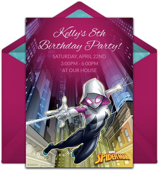 Spider-gwen Online Invitation - Book Cover (650x650), Png Download