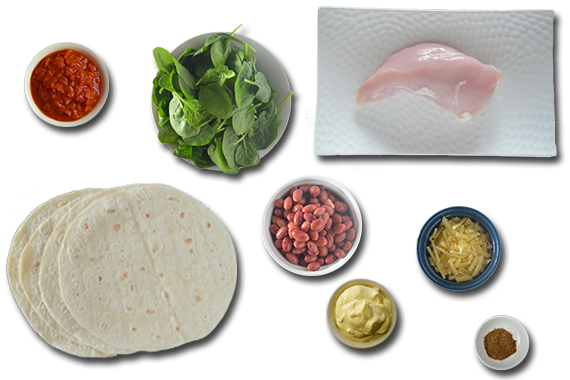 Baked Chicken Enchiladas Ingredients - Sesame (570x380), Png Download