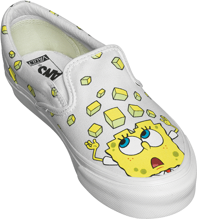 Update - Spongebob Slip On Vans (680x750), Png Download
