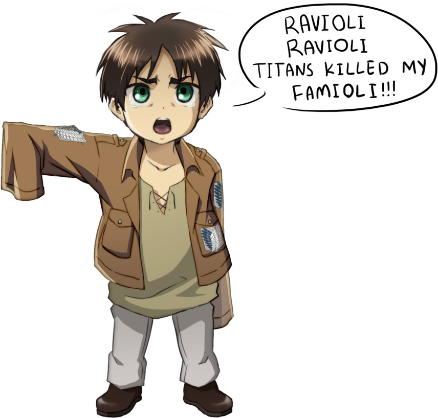 Ravioll Ravioli Titans Killed My Famioli - Eren As A Baby (951x840), Png Download