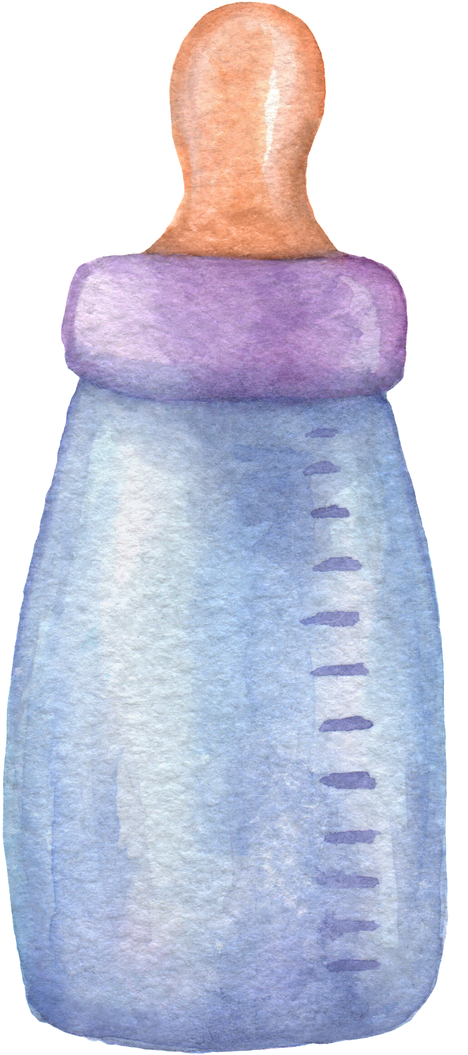This Graphics Is Supreme Bottle Cartoon Transparent - Feeding Bottle Watercolor (1024x2195), Png Download