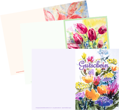 Gift Vouchers With Watercolour Drawings With Flower - Voucher (388x361), Png Download