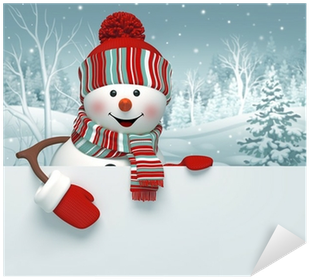 3d Snowman, Christmas Banner, Winter Background Sticker - Killarney Mall Snow World (400x400), Png Download
