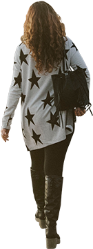 Girl Walking Png (254x480), Png Download