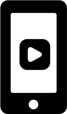 Video Play Button On Phone Screen Vector - Mobile Phone Camera Icon (400x400), Png Download