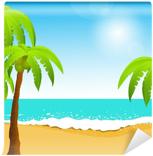 Perfect Tropical White Sand Beach With Palm Trees, - Sand (400x400), Png Download