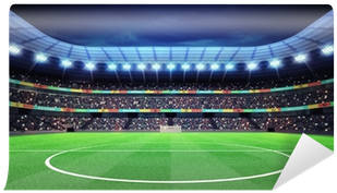 Lighted Football Stadium With Fans In The Stands Self-adhesive - 足球 場 素材 (400x400), Png Download