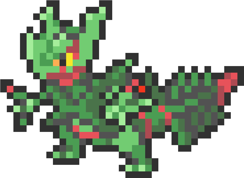 Main Image - Mega Sceptile Pixel Art (1176x1008), Png Download