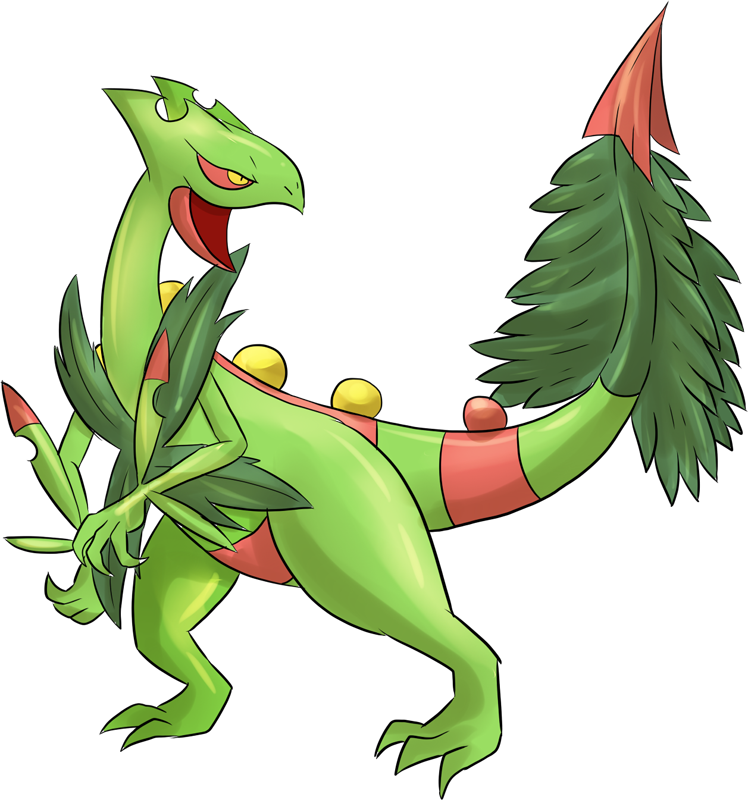 Pokemon Shiny Mega Sceptile Is A Fictional Character - Pokémon (748x800), Png Download