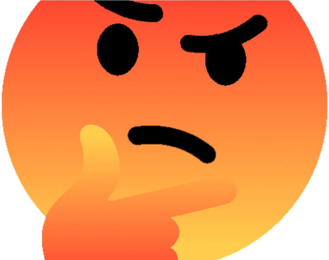 Thinking Emoji Discord Emoji - Thinking Emoji Deep Fried (1368x855), Png Download