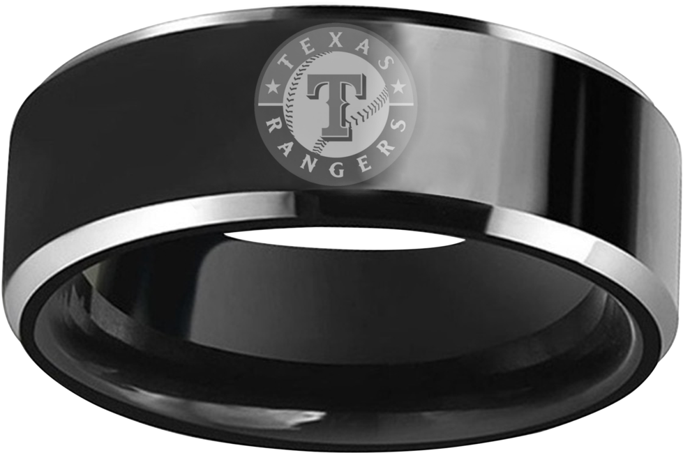Download Texas Rangers Black Tungsten Wedding Band Cancer Zodiac