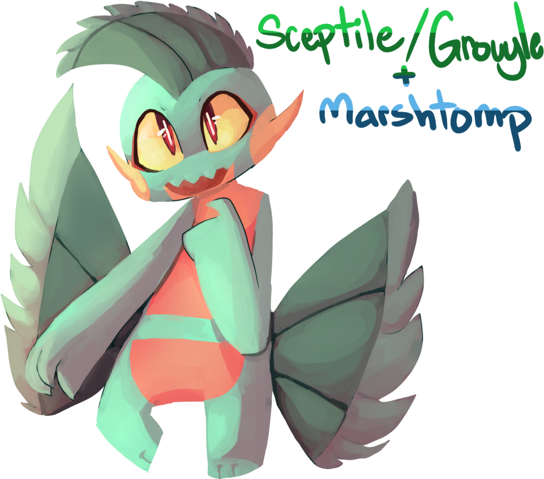 Sceptile/grovyle And Marshtomp Fusion - Grovyle And Marshtomp (1280x960), Png Download
