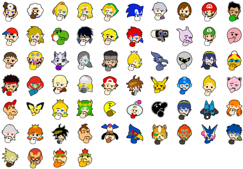 Emoticon Icon Font - Smash Bros Thinking Emoji (801x559), Png Download