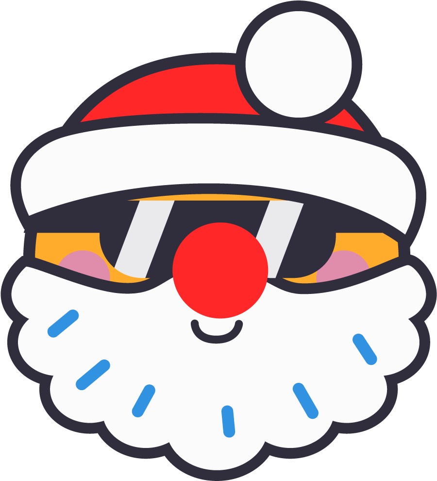 Cool Santa - Emoji (1000x1000), Png Download