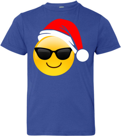 Emoji Christmas Shirt Cool Sunglasses Santa Hat Family - Birthday Girl Emoji Sunglasses Shirt Smile T Shirt (480x480), Png Download