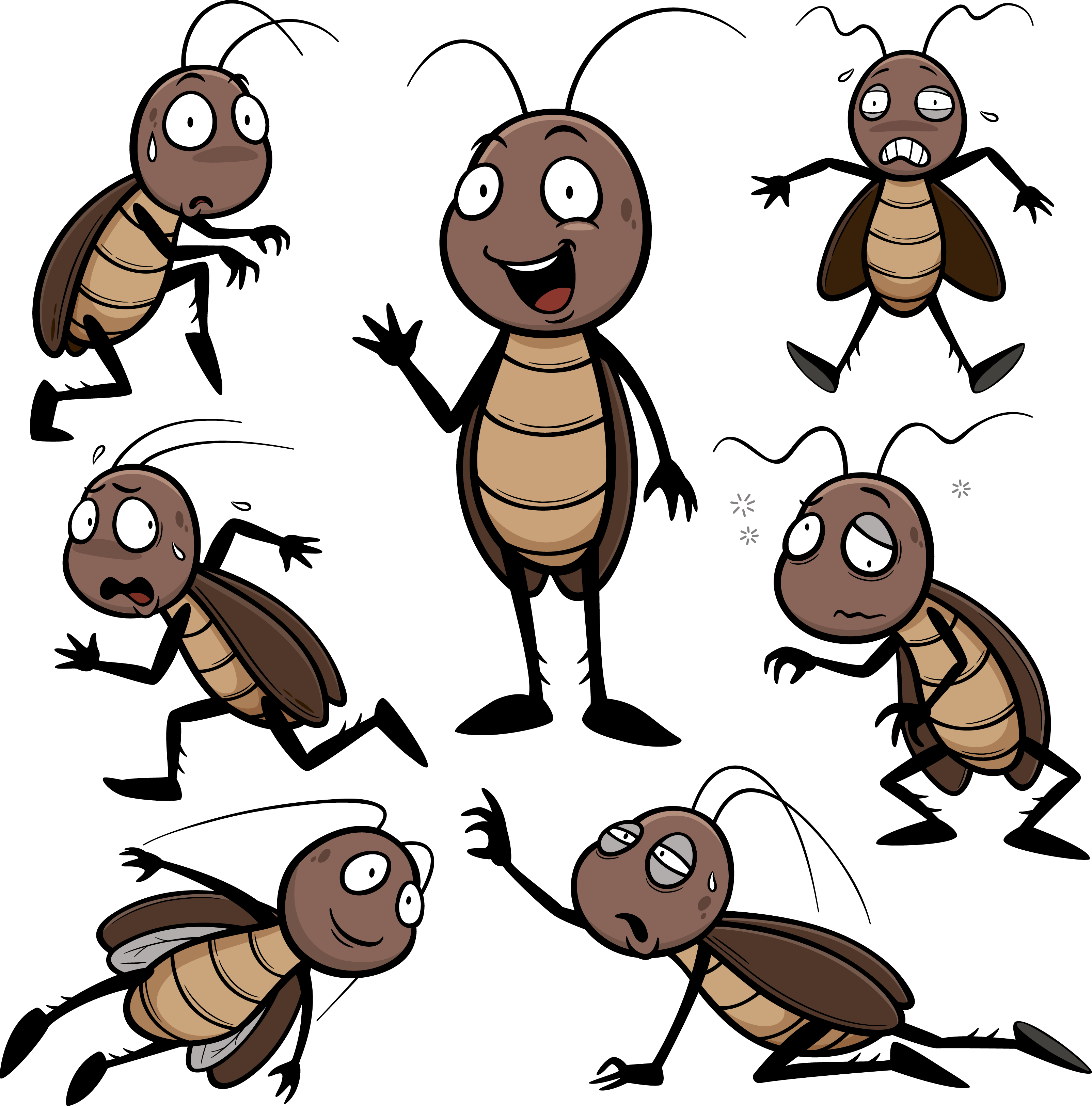 Butter Clipart Roach - Cartoon Images Of Cockroaches (3207x3249), Png Download