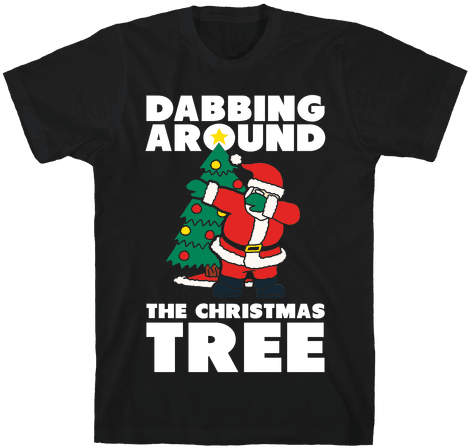 Dabbing Around The Christmas Tree Mens T-shirt - Dabbing Around The Christmas Tree (484x484), Png Download