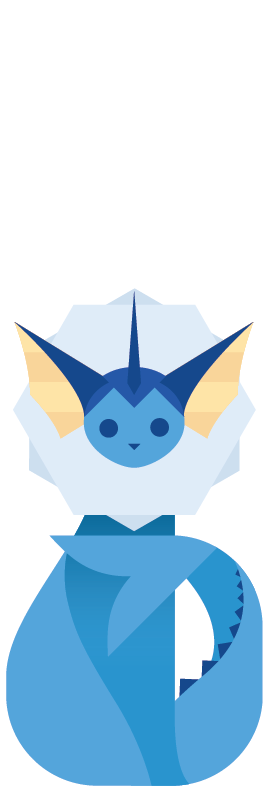 Pokemon- 134 Vaporeon (291x805), Png Download
