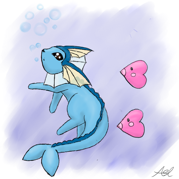 Vaporeon - Cartoon (600x600), Png Download