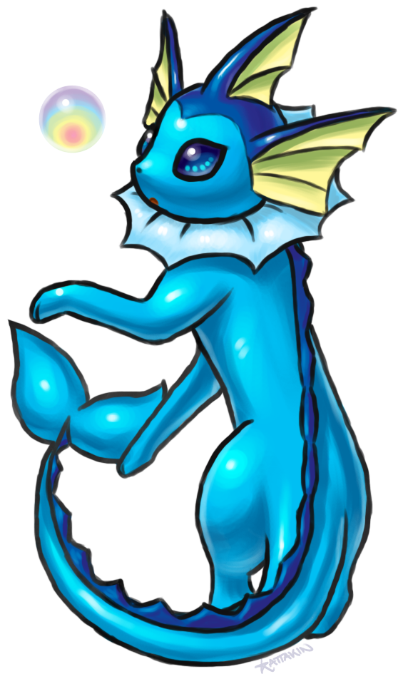 Vaporeon By ~kattakin On Deviantart - Vaporeon Transparent (578x1030), Png Download