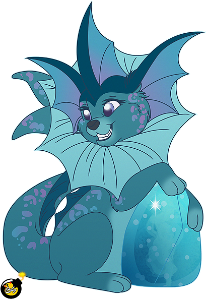 [commisson] Vaporeon - Cartoon (435x600), Png Download