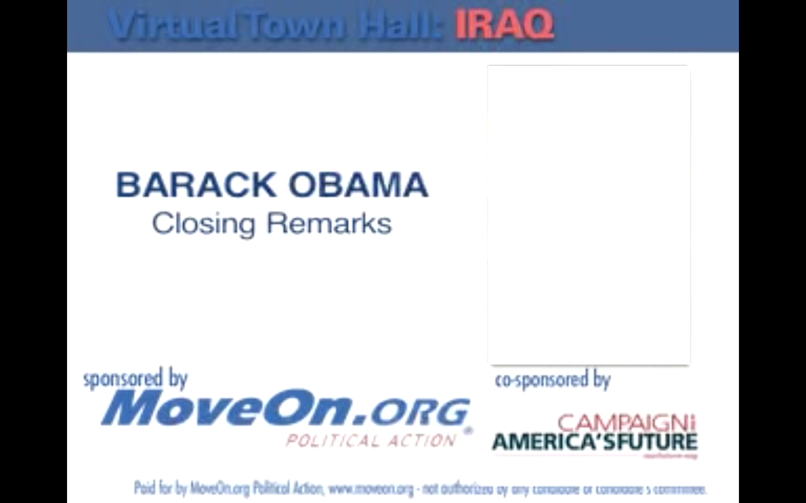 Barack Obama Closing Remarks 02 - Moveon Org (2560x1600), Png Download