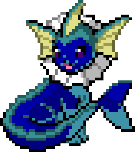 Vaporeon - Hama Beads Vaporeon Pokemon (580x560), Png Download