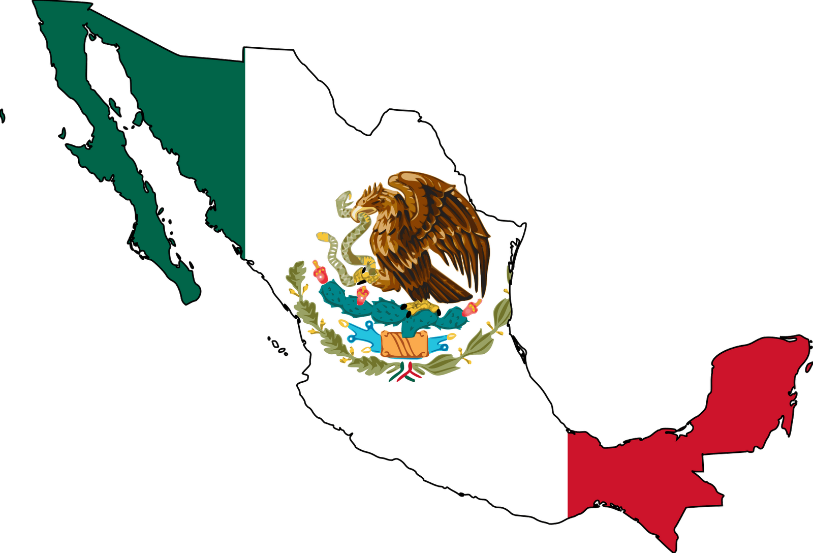 Free Clip Art Maps Mexico M Xico - Pais De Mexico (1600x1088), Png Download