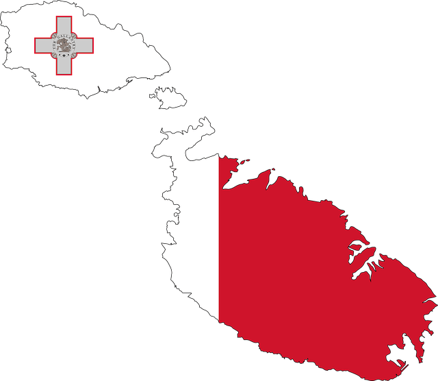 Flag Maps Of Southern Europe Malta - Flag Map Of Malta (640x556), Png Download