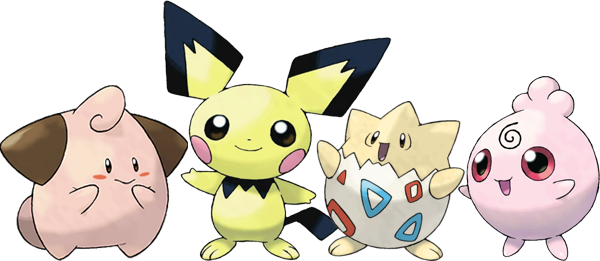 Mélo, Pichu, Togepi & Toudoudou Beautiful Pictures, - Giant Pichu (600x261), Png Download
